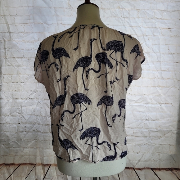 Anthropologie Wild Flamingo Top by Corey Lynn Calter Sz S - Picture 3 of 5